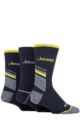 Mens 3 Pair Jeep Workwear Boot Socks - Navy / Grey / Yellow