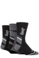 Mens 3 Pair Jeep Performance Poly Cotton Boot Socks - Black / Charcoal / Grey