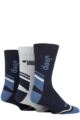 Mens 3 Pair Jeep Performance Poly Cotton Boot Socks - Navy / Blue / Grey