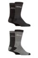 Mens 4 Pair Jeep Marl Regenerated Cotton Boot Socks - Black / Charcoal