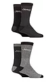 Mens 4 Pair Jeep Marl Regenerated Cotton Boot Socks - Black / Charcoal