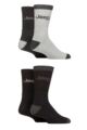 Mens 4 Pair Jeep Plain Regenerated Cotton Boot Socks - Charcoal / Black