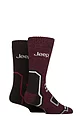 Mens 2 Pair Jeep Thermal Boot Socks - Black / Berry