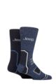 Mens 2 Pair Jeep Thermal Boot Socks - Navy / Blue