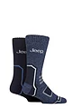 Mens 2 Pair Jeep Thermal Boot Socks - Navy / Blue