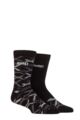 Mens 2 Pair Jeep Heavy Cushioned Bamboo Boot Socks - Black / Charcoal