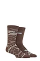 Mens 2 Pair Jeep Heavy Cushioned Bamboo Boot Socks - Khaki / Stone