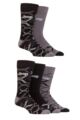 Mens 5 Pair Jeep Everyday Leisure Bamboo Socks - Black / Charcoal
