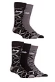 Mens 5 Pair Jeep Everyday Leisure Bamboo Socks - Black / Charcoal