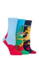 Ladies 3 Pair SOCKSHOP Wizard of Oz Cotton Socks - Assorted