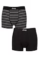 Mens 2 Pack Jeep Cotton Fitted Trunks - Black / Charcoal