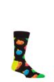 Mens and Ladies 1 Pair Happy Socks Jingle Smiley Socks - Multi