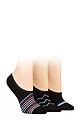 Women's 3 Pair SOCKSHOP Wildfeet Half Cushioned Bamboo PED Socks - Black