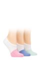 Ladies 3 Pair SOCKSHOP Wildfeet Half Cushioned Bamboo PED Socks - White Pink / Blue / Mint