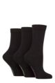 Women's 3 Pair Wildfeet Plain Bamboo Socks - Black Contrast