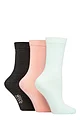 Women's 3 Pair Wildfeet Plain Bamboo Socks - Mint / Peach / Charcoal