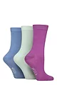 Women's 3 Pair Wildfeet Plain Bamboo Socks - Purple / Mint / Blue