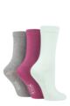 Ladies 3 Pair Wildfeet Plain Bamboo Socks - Blue / Grey