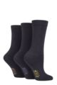 Ladies 3 Pair Wildfeet Plain Bamboo Socks - Navy