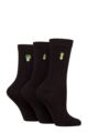 Women's 3 Pair SOCKSHOP Wildfeet Bamboo Embroidered Crew Socks - Plants