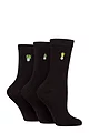 Women's 3 Pair SOCKSHOP Wildfeet Bamboo Embroidered Crew Socks - Plants