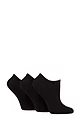 Women's 3 Pair Wildfeet Plain, Patterned and Contrast Heel Bamboo Trainer Socks - Black