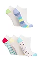 Women's 5 Pair SOCKSHOP Wildfeet Patterned Bamboo Trainer Socks - Patterned Soles White