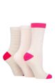 Ladies 3 Pair SOCKSHOP Wildfeet Patterned Bamboo Socks - Polka Dot Oatmeal