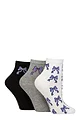 Women's 3 Pair SOCKSHOP Wildfeet Mid Length Bamboo Socks - Bows