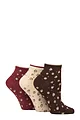 Women's 3 Pair SOCKSHOP Wildfeet Mid Length Bamboo Socks - Leopard