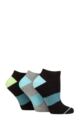 Ladies 3 Pair SOCKSHOP Wildfeet Half Cushioned Bamboo Sports Socks - Black