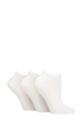 Ladies 3 Pair SOCKSHOP Wildfeet Half Cushioned Bamboo Sports Socks - Plain White