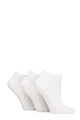 Women's 3 Pair SOCKSHOP Wildfeet Half Cushioned Bamboo Sports Socks - Plain White
