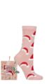 Women's 1 Pair SOCKSHOP Wildfeet Bamboo Christmas Gift Boxed Socks - Pink Santa Hats