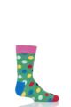 Boys & Girls 1 Pair Happy Socks All Over Dots Cotton Socks - Green