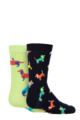 Kids 2 Pair Happy Socks Dogs Socks - Multi