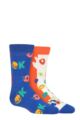 Kids 2 Pair Happy Socks Okay Cereals Socks - Multi