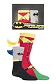 Adults and Kids SOCKSHOP Batman and Robin Gift Boxed Cape Socks - Assorted