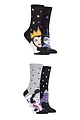 Women's 4 Pair SOCKSHOP Disney Villains Ursula, Evil Queen, Maleficent and Cruella De Vil Socks - Assorted