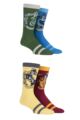 Mens 4 Pair Harry Potter House Badge Socks - Assorted