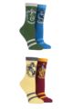 Ladies 4 Pair Harry Potter House Badge Socks - 4 Pair Pack Mixed Options