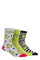 Mens and Women's SOCKSHOP 3 Pair Grinch Cotton Socks - Assorted