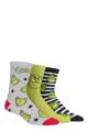 Mens and Ladies SOCKSHOP 3 Pair Grinch Cotton Socks - Assorted