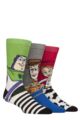Mens and Women's 3 Pair SOCKSHOP Toy Story Woody, Buzz Lightyear and Jessie Socks - Multi