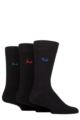 Mens 3 Pair Pringle Half Cushioned Socks - Black