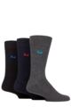 Mens 3 Pair Pringle Half Cushioned Socks - Black / Navy / Grey