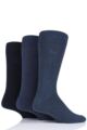 Mens 3 Pair Pringle Endrick Plain Trouser Socks - Denim Blue