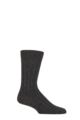 Mens Pringle 1 Pair Cashmere and Merino Wool Blend Luxury Socks - Rib Charcoal