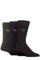 Mens 3 Pair Pringle Plain Rupert Bamboo Socks - Black / Navy / Grey