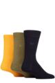 Mens 3 Pair Pringle Plain Rupert Bamboo Socks - Navy / Green / Yellow